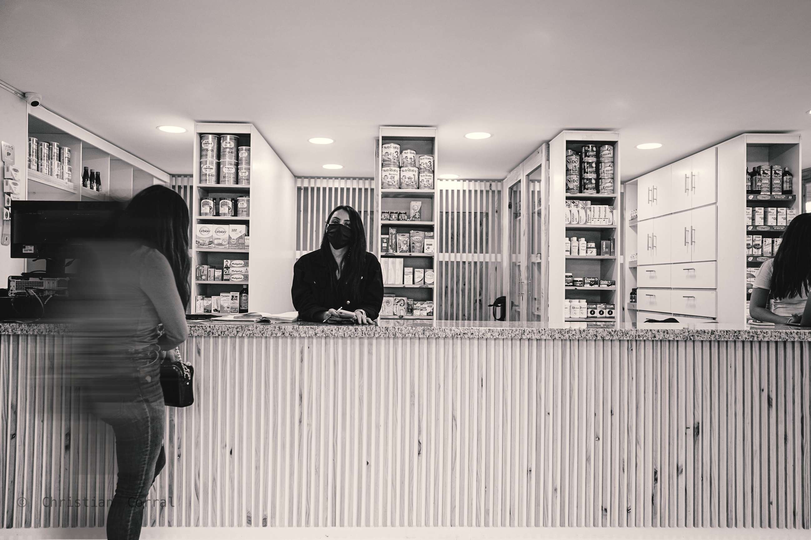 Interior counter and consultation area